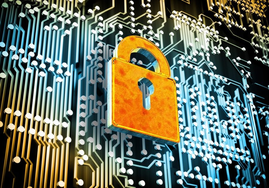 Conceptual image of micro circuit Security concept