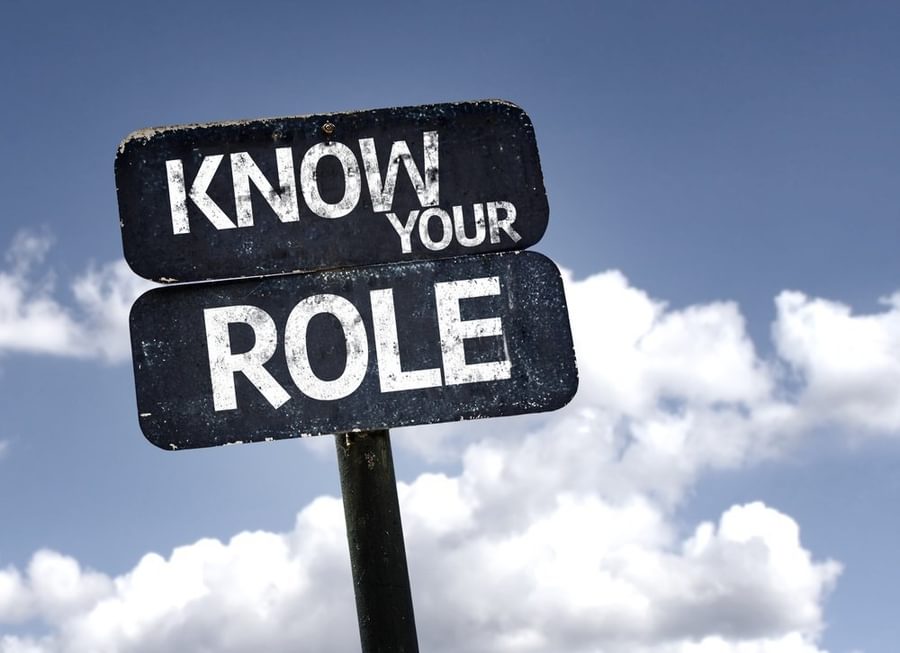 Know your Role sign with clouds and sky background