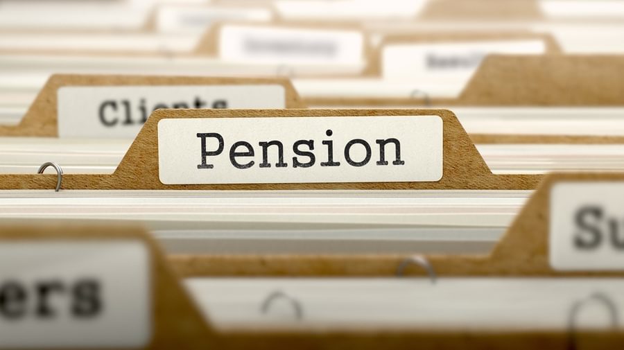 Pension Concept Word on Folder Register of Card Index Selective Focus