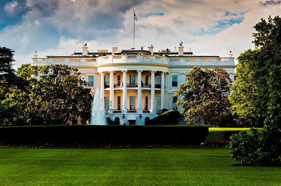 The White House on a beautiful summer day Washington DC