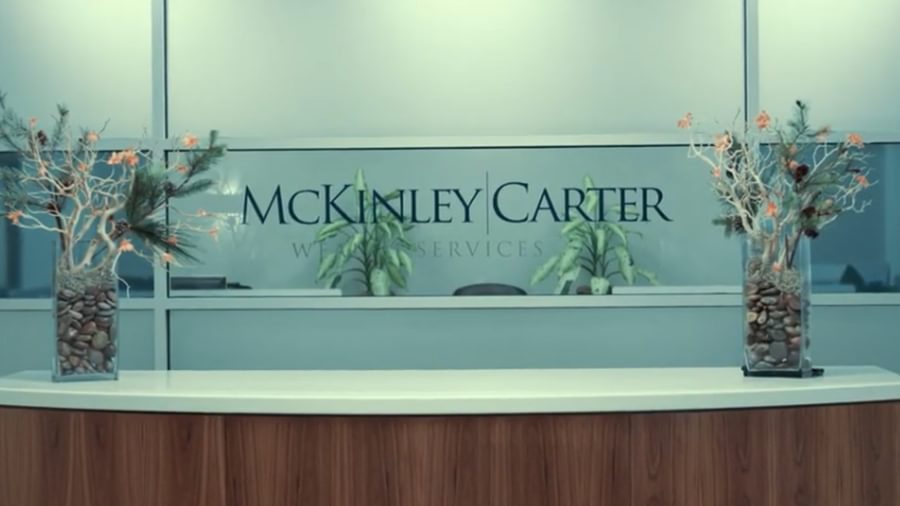 The reception area at a McKinley Carter Wealth Services office.